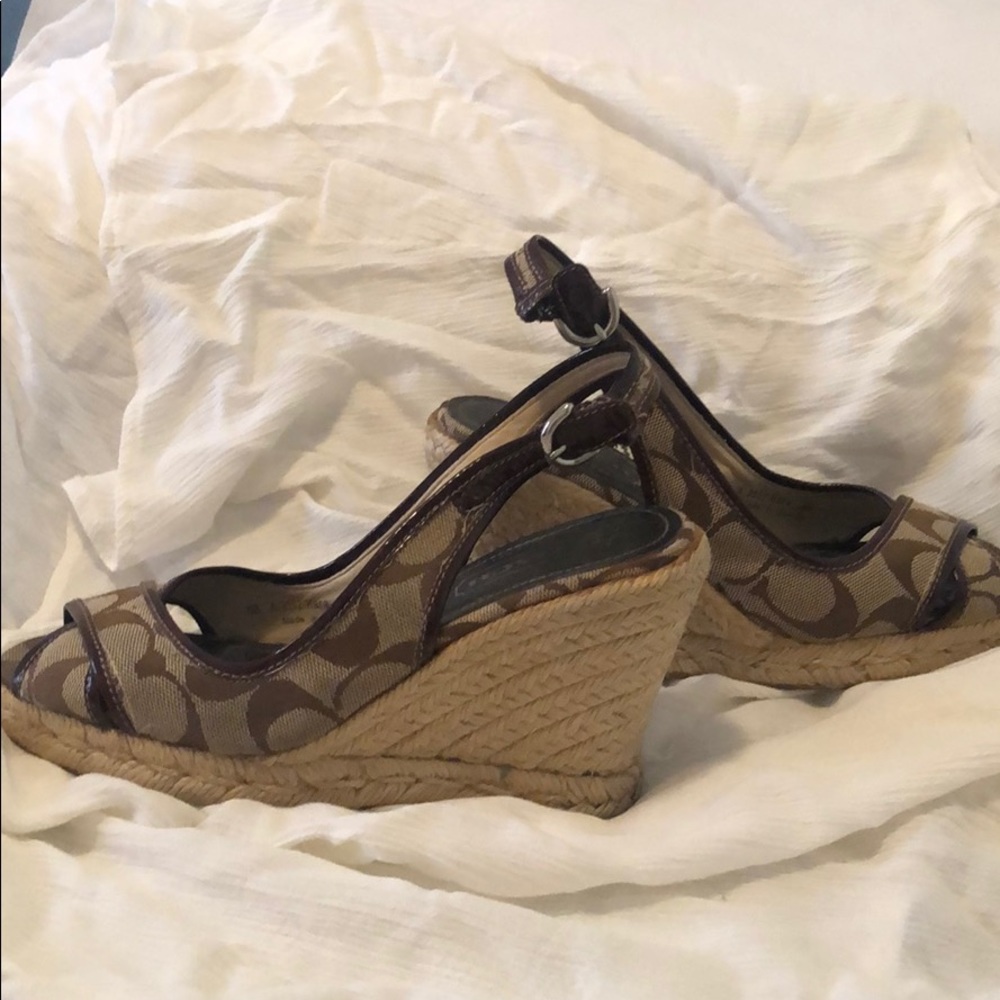 Brown Coach Wedge